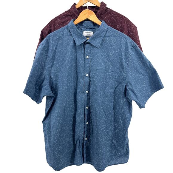 Old Navy Lot of 2 Mens Geometric Short Sleeve Floral Button Down Shirts-Size XXL - Picture 1 of 9